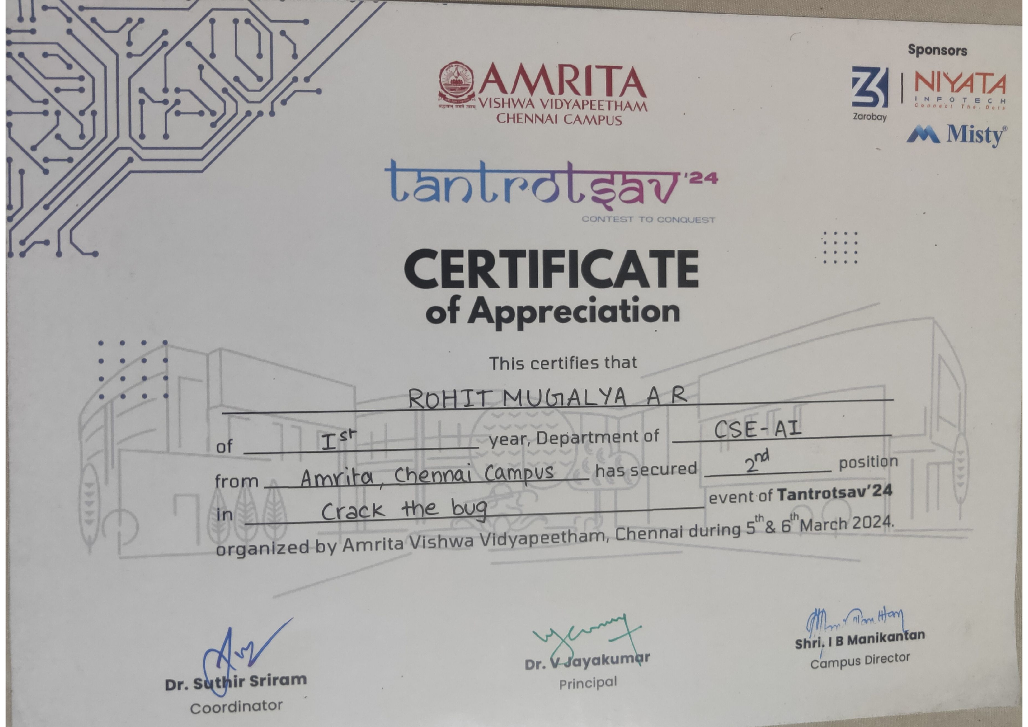 Crack The Bug Certificate